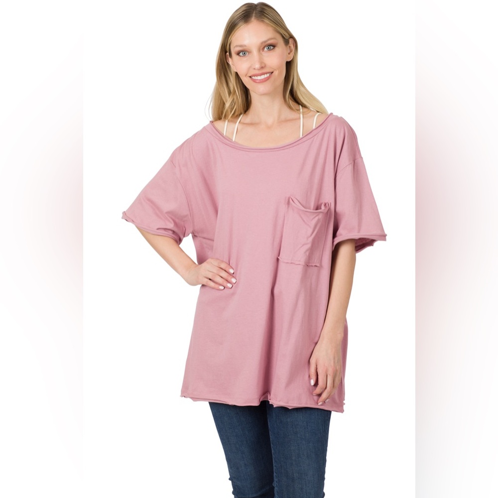 Dusty Pink Oversized T-Shirt Zenana